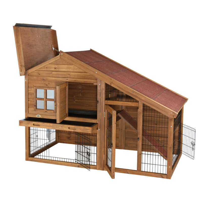 TRIXIE 2 Story Cabin Rabbit Hutch with Run Ramp Attic Storage for Rabbits or Guinea Pigs Reviews Wayfair
